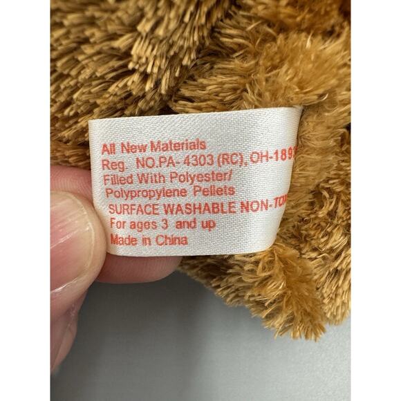 PBC International Brown Sitting Teddy Bear W/ Red Ribbon Bow Tie - Picture 8 of 8